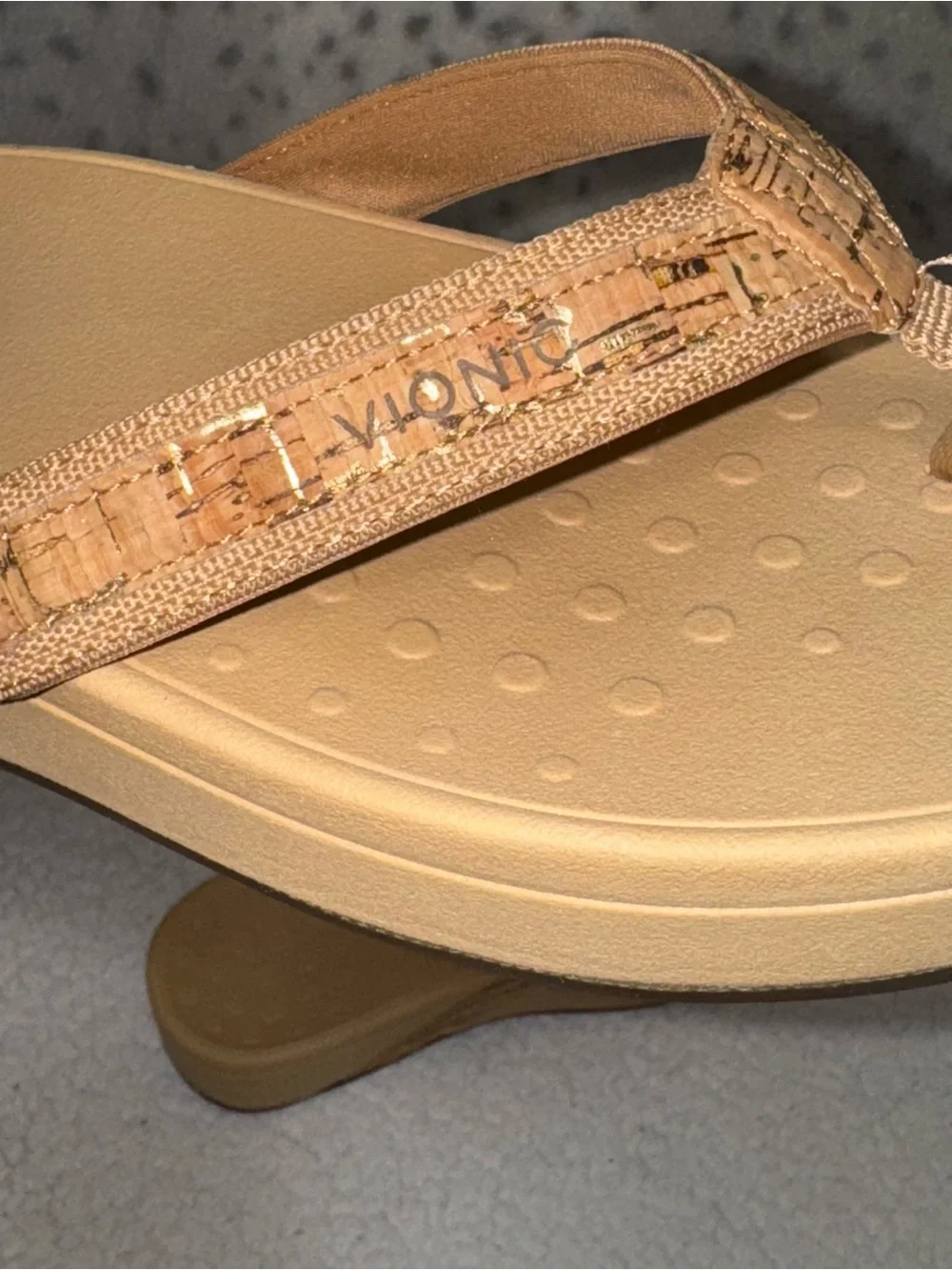 Vionic High Tide Platform Sandals Gold Cork Women Sz 11